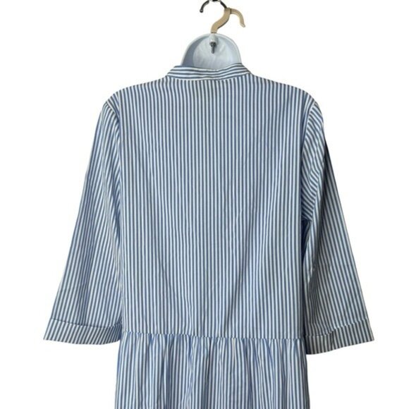 Tuckernuck NEW Blue Stripe Button Down 3/4 Sleeve Royal Shirt Dress Size XS - Picture 8 of 11